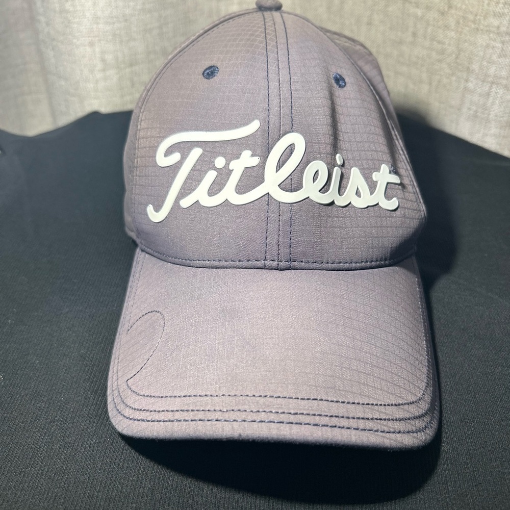 Titleist Golf Hat Cap Men Strap Back Solid Sunfaded Blue Adult Unisex Geo Print